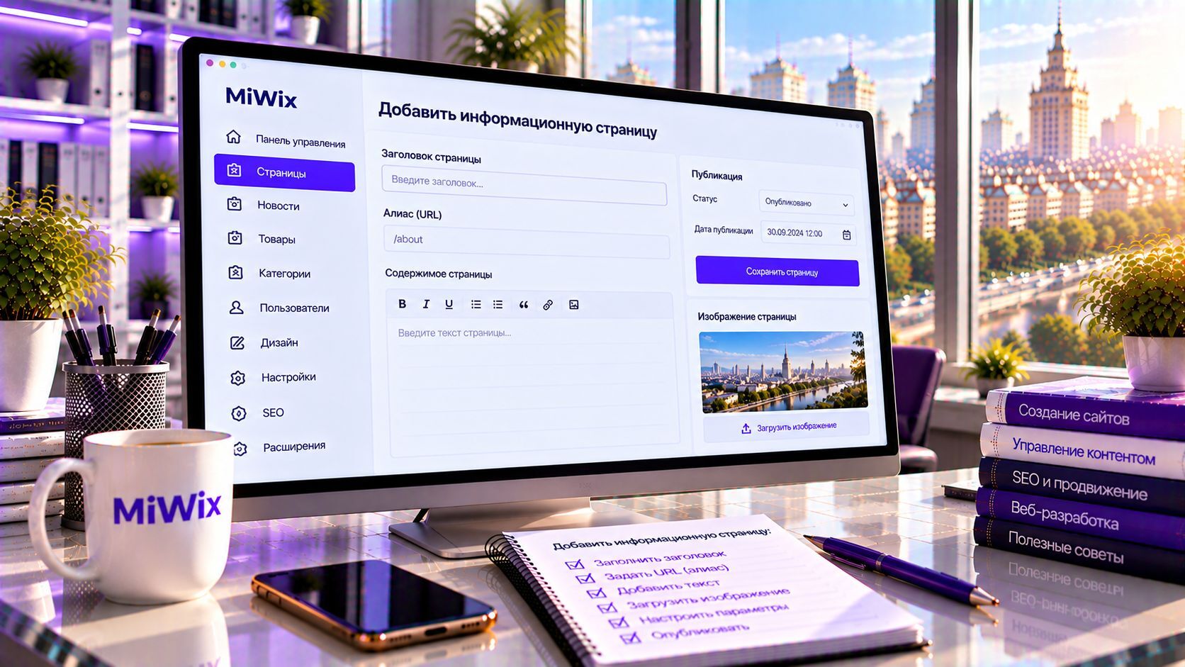 Как добавить информационную страницу?
